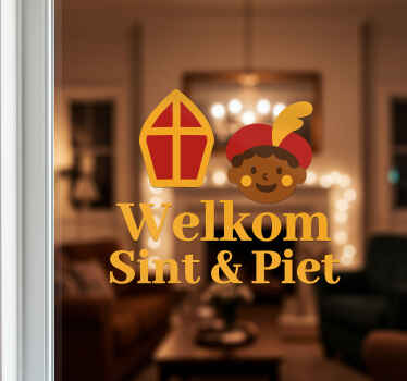 Welkom sint & piet raamsticker etalage sticker - TenStickers