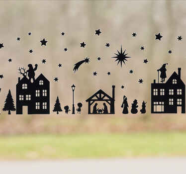 Sticker fenêtre kerstman et sint - TenStickers