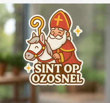 Happy sint op ozosnel raamsticker - TenStickers