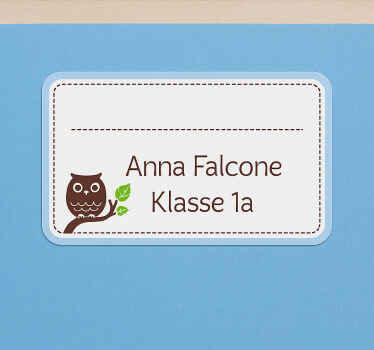Sticker Lernen eulenetikett mit namen - TenStickers