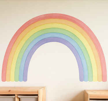 Regenboog aquarelverf muursticker kinderkamer - TenStickers
