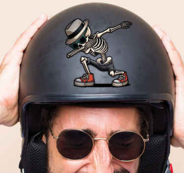 Skelet dab design motorcykelklistermærke - TenStickers
