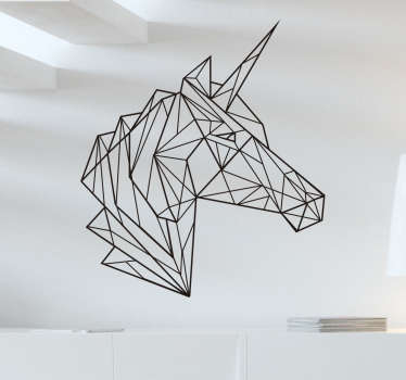 Geometrinen yksisarvisen pää sisustustarra - Tenstickers