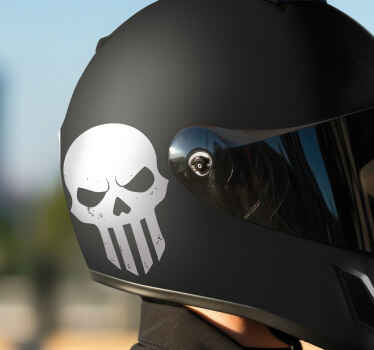 Pegatina moto diseño de casco de calavera - TenVinilo