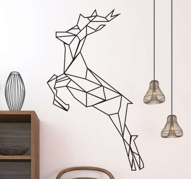Geometrisk hopping hjorte dyr væg klistermærke - TenStickers