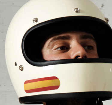 Pegatina moto adhesivo para casco con la bandera de España - TenVinilo