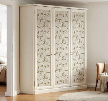 αυτοκόλλητο έπιπλα μπεζ λουλούδια μανόλιας - TenStickers