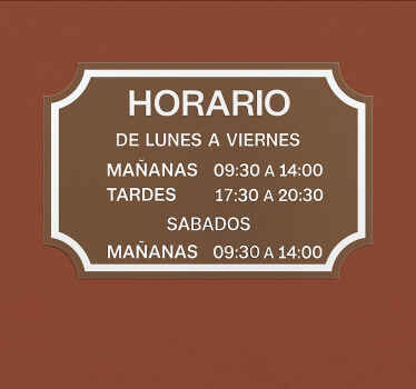 Vinilo escaparate horario de apertura personalizado - TenVinilo