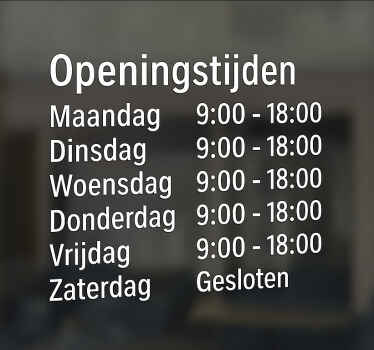 Openingstijden schrappen etalage sticker - TenStickers