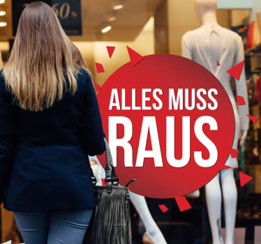 Schaufensteraufkleber Alles muss raus - TenStickers
