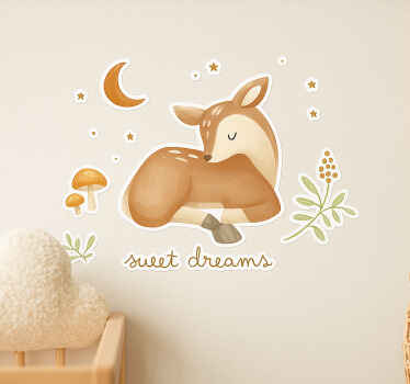 Zoete dromen baby hertje muursticker - TenStickers