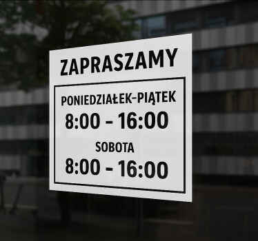 Naklejka na witrynę sklepową klasyczne godziny otwarcia - TenStickers