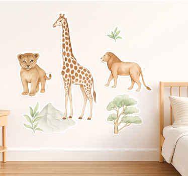 3d naljepnice za zid klasične životinje savane - TenStickers