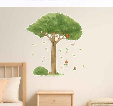 Naklejka na ścianę dla dzieci drzewo ze spadającymi składnikami - TenStickers