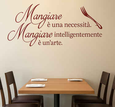 Adesivo chef mangiare in modo intelligente è un'arte - TenStickers