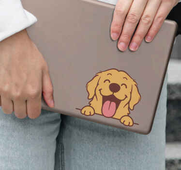 Labrador med tungen ude Laptop klistermærke - TenStickers