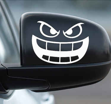 Monster Face Mirror Decal car sticker - TenStickers