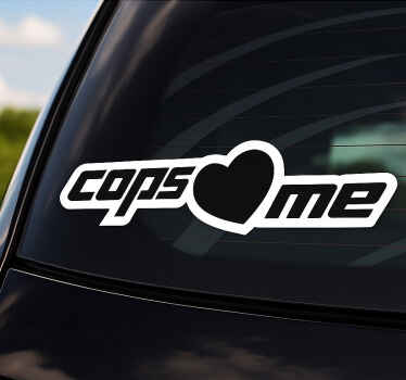 Autocollant voiture j'adore les flics - TenStickers