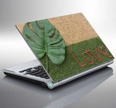 Vinilo para ordenador corcho y césped - TenVinilo