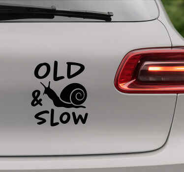 Klistermærke til bil gammel og langsom snegl - TenStickers