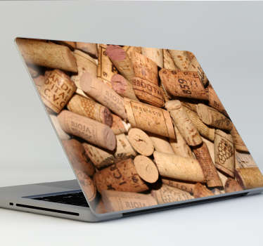 Adesivo per laptop collezione di tappi di sughero per vino - TenStickers