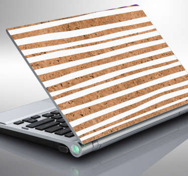 Cork Striped Pattern laptop skin - TenStickers