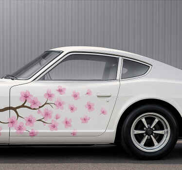 Autoaufkleber pinke kirschblüten dekor - TenStickers