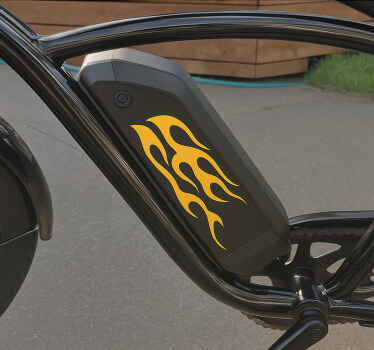 Naklejka na rower z płomieniami ognia - TenStickers
