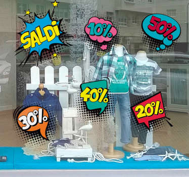 Adesivi saldi pop art per vetrine negozi - TenStickers