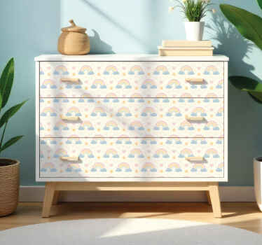 Furniture sticker in pink and blue rainbows - TenStickers