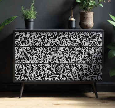 Furniture sticker black and white graffiti design - TenStickers
