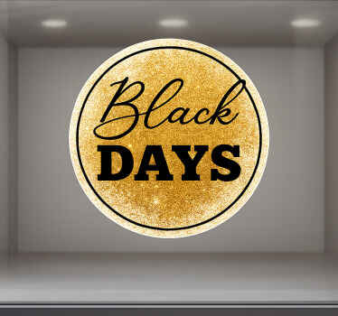 Black friday sticker wit en gouden Black Days - TenStickers