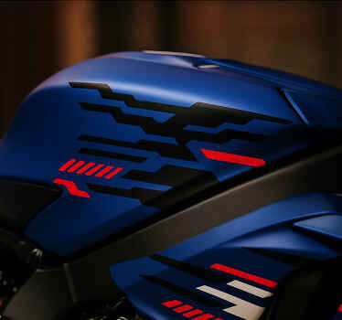 Sticker moto design futuriste noir et rouge - TenStickers