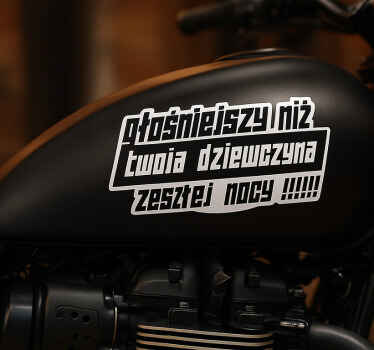 Naklejka na motor głośniejsza niż twoja dziewczyna - TenStickers