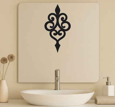 Mirror sticker damask scroll border design - TenStickers