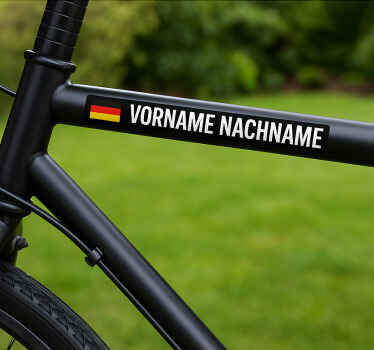 Fahrrad aufkleber mit name und flagge - TenStickers