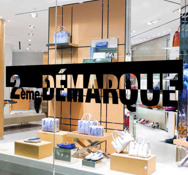 Sticker vitrine soldes 2ème démarque - TenStickers