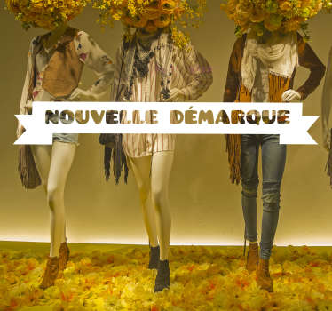 Sticker soldes vitrine nouvelle démarque - TenStickers