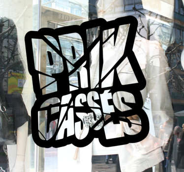 Sticker vitrine prix cassés - TenStickers