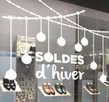 Sticker vitrine soldes d’hiver - TenStickers