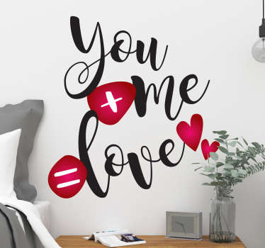 Aşk tipografik mesajlar aşk çıkartması - TenStickers