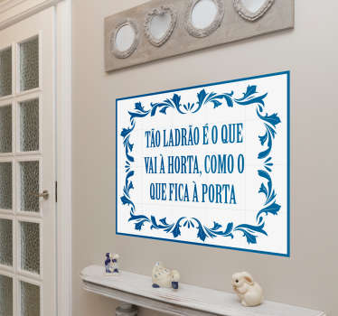 Vinil azulejo português com ditado popular - TenStickers