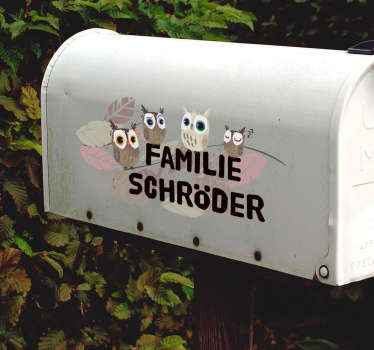 Nalepka družinske črke sova nalepka za stene - TenStickers