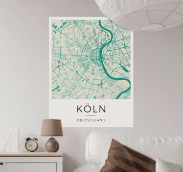 Wandtattoo Karte Köln - TenStickers