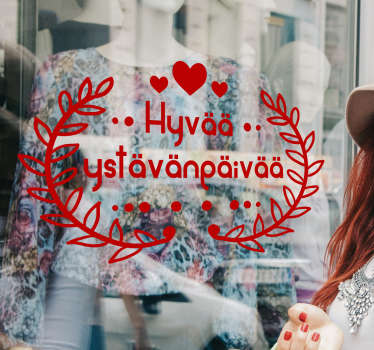 Ikkunatarra Hyvää ystävänpäivää - Tenstickers