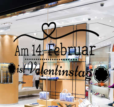 Schaufensteraufkleber am 14 Februar - TenStickers