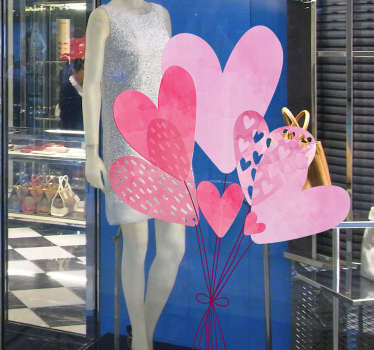 Vinil decorativo para montras corações - TenStickers