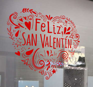 Vinilo escaparate corazón San Valentin - TenVinilo