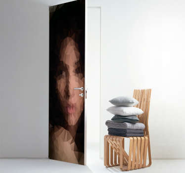 Geometric woman door sticker - TenStickers