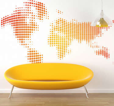 Waveform World Map Sticker - TenStickers